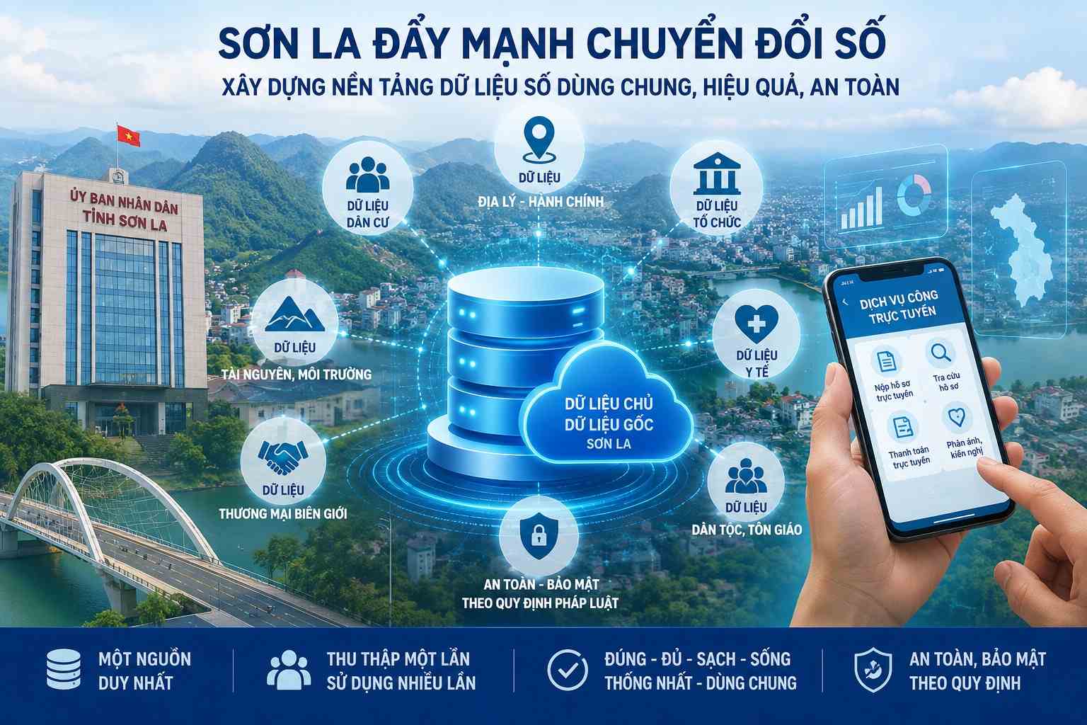 Son La builds a shared digital data warehouse, promoting digital transformation. Illustrative image AI