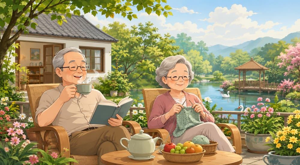 A few simple tips to help elderly parents enjoy a happy and healthy retirement life. Photo: AI