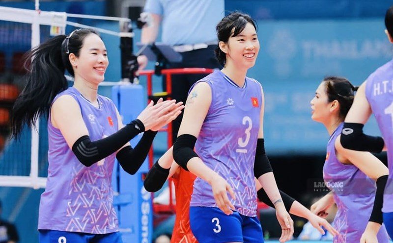 Vietnam women's volleyball team meets Indonesia at SEA V.Cup 2026. Photo: Chi Tran