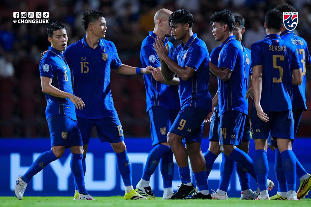 Thailand team temporarily leads Group B of ASEAN Cup 2027. Photo: FAT
