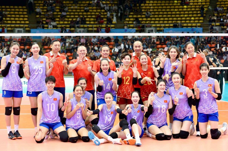 Vietnamese women's volleyball team meets Thailand in the final match of SEA V.Cup 2026. Photo: VFV