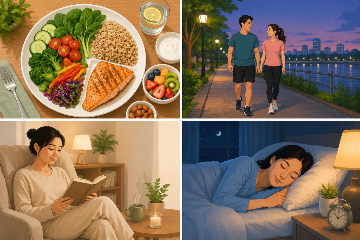 Proactively building positive habits in the evening is a solution to help reduce the risk of stroke. Image created by AI