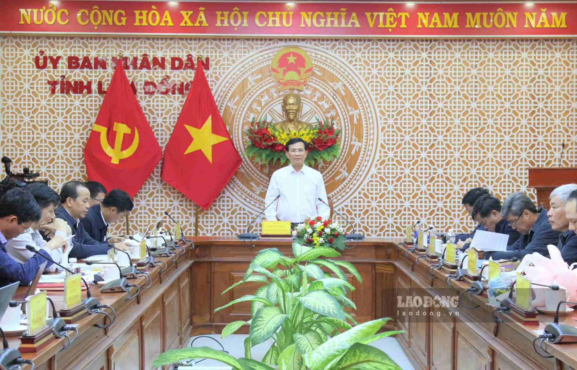 Ông Hồ Văn Mười - Ủy viên Ban Chấp hành Trung ương Đảng, Chủ tịch UBND tỉnh Lâm Đồng phát biểu chỉ đạo