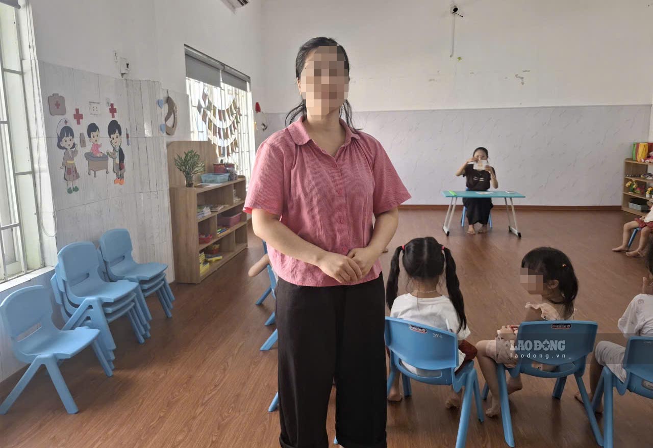 Công ty chậm đóng bảo hiểm nên chị H - giáo viên Trường Mầm non Hoa Sen Sunkids đã đi dạy trở lại sau thời gian nghỉ sinh nhưng vẫn chưa được nhận tiền thai sản. Ảnh: Trần Tuấn