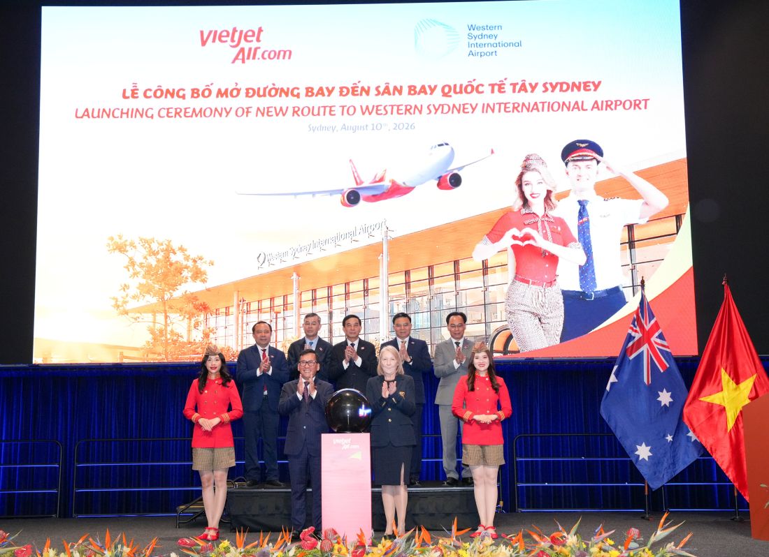 Vietjet chính thức công bố đường bay thẳng TP.HCM - Western Sydney. Ảnh: Vietjet