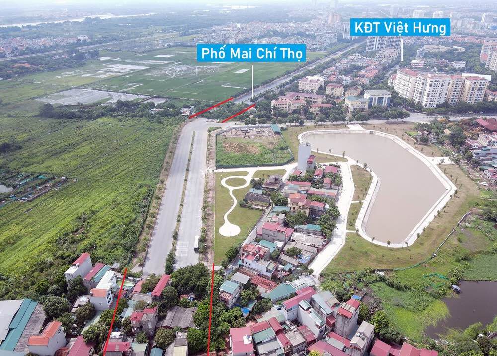 Project to build a 48m road connecting from Viet Hung New Urban Area to Ngo Gia Tu street. Photo: Investment Project Management Board - Infrastructure of Viet Hung Ward