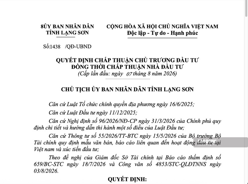 Lang Son Provincial People's Committee approves investment policy for Dinh Lap 1.1 wind power project. Photo: Khanh Linh