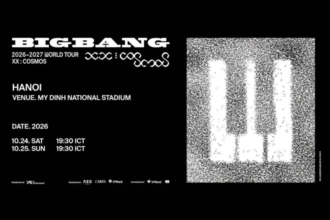 Concert BIGBANG dự kiến diễn ra ngày 24, 25.10 tại Sân vận động Mỹ Đình (Hà Nội). Ảnh: VP Bank
