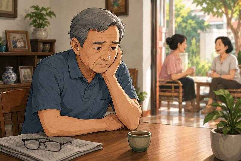 No longer having income from work, he only has a pension to spend each month. Photo with AI support