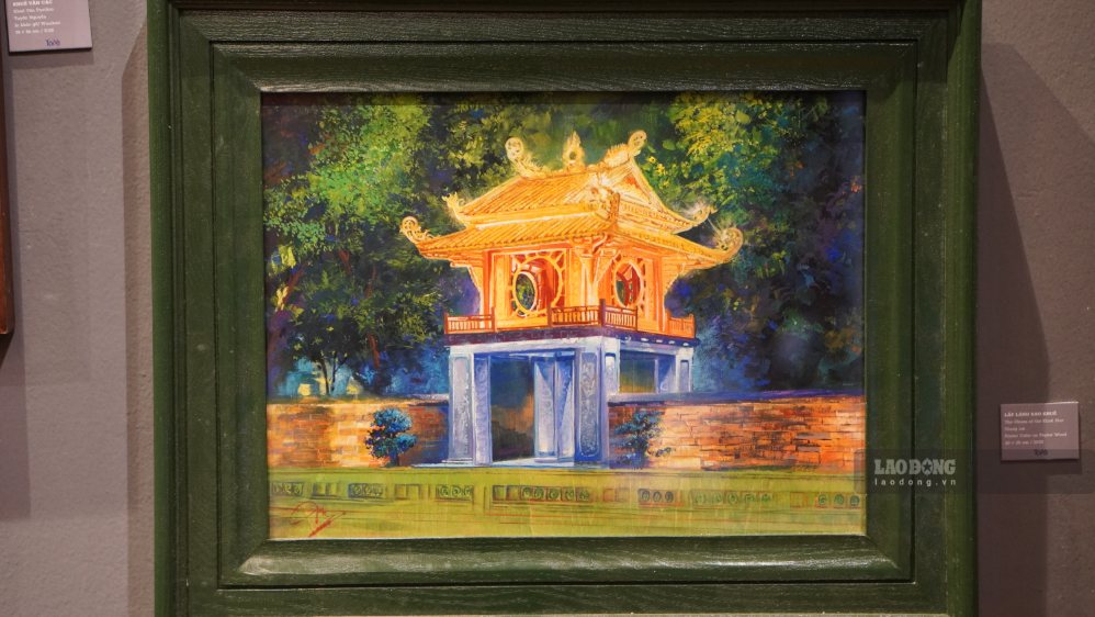 Tác phẩm “Lấp Lánh Sao Khuê” của tác giả Giang Lai với chất liệu màu Poster trên gỗ bạch dương.