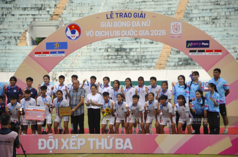 Đội Sơn La xếp thứ hai tại Giải bóng đá nữ Vô địch U16 quốc gia năm 2026. Ảnh: Trường Sơn