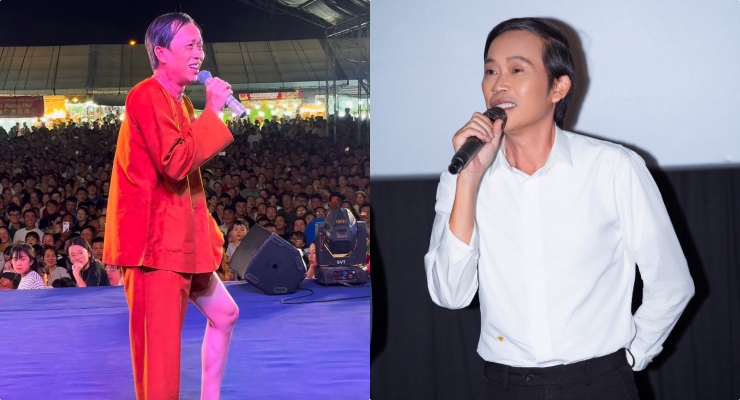 Artist Hoai Linh performs at a fair. Photo: Organizing Committee of the show, Film crew of Getting Rich with Ghosts.