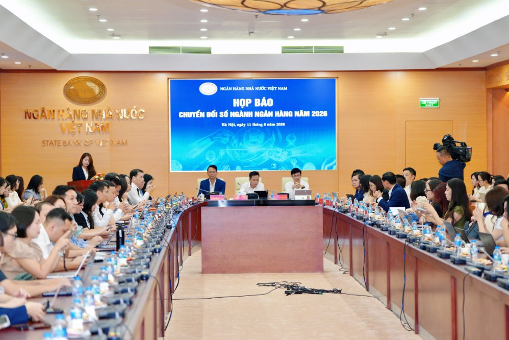 On August 11, the State Bank of Vietnam (SBV) held a press conference to announce the Digital Transformation Event of the Banking Industry in 2026. Photo: BTC
