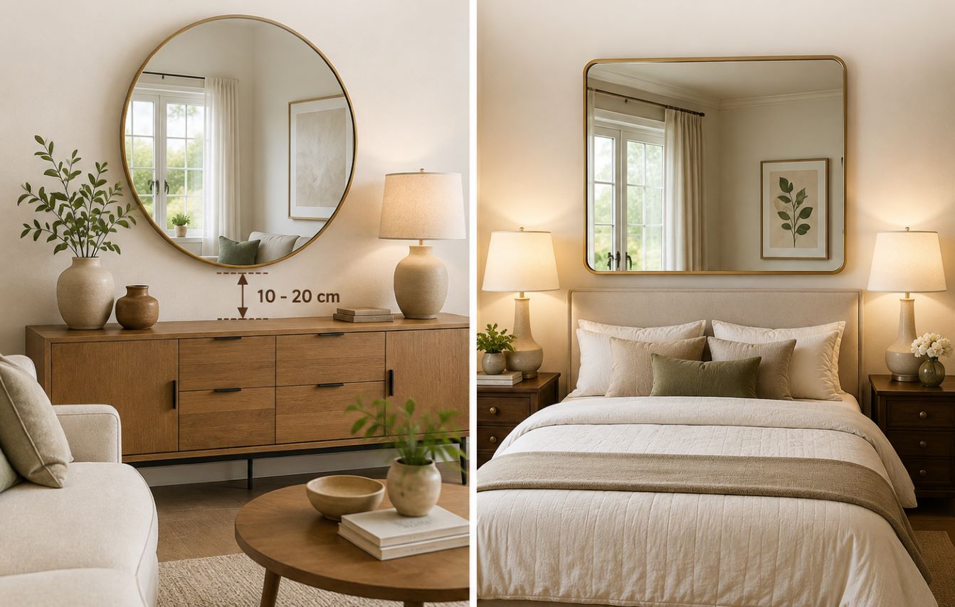 Applying unique decorative ideas with mirrors will help brighten up the house. Photo created by AI