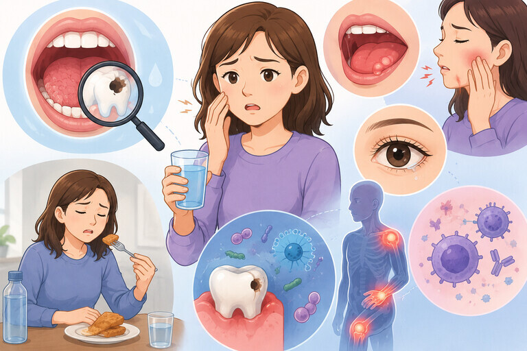 Dry mouth, recurrent tooth decay and frequent mouth ulcers can be signs of autoimmune disease. Illustrative photo: AI