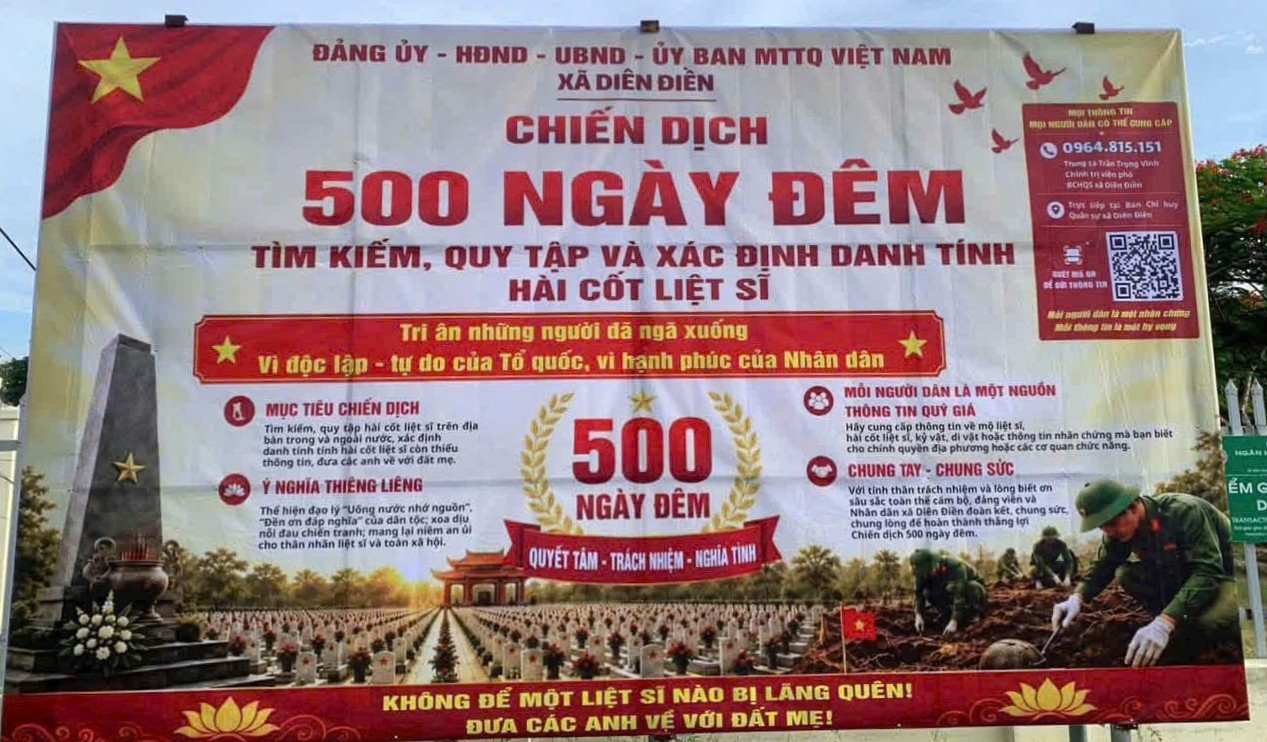 Khanh Hoa seeks witnesses to 6 martyrs who sacrificed in 1973 at Cau Ao, Nam village, Dien Son commune (old). Photo: Dien Dien Commune Military Command