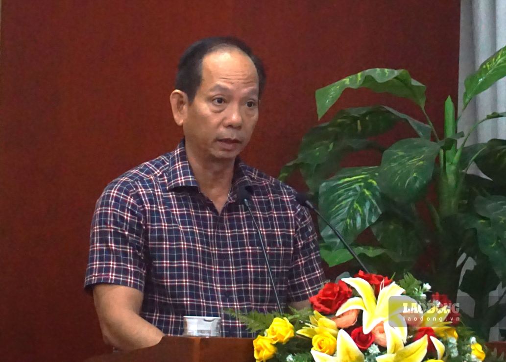 Giám đốc Sở Công thương Cà Mau nêu thực trạng nguồn lao động tại Cà Mau. Ảnh: Nhật Hồ.