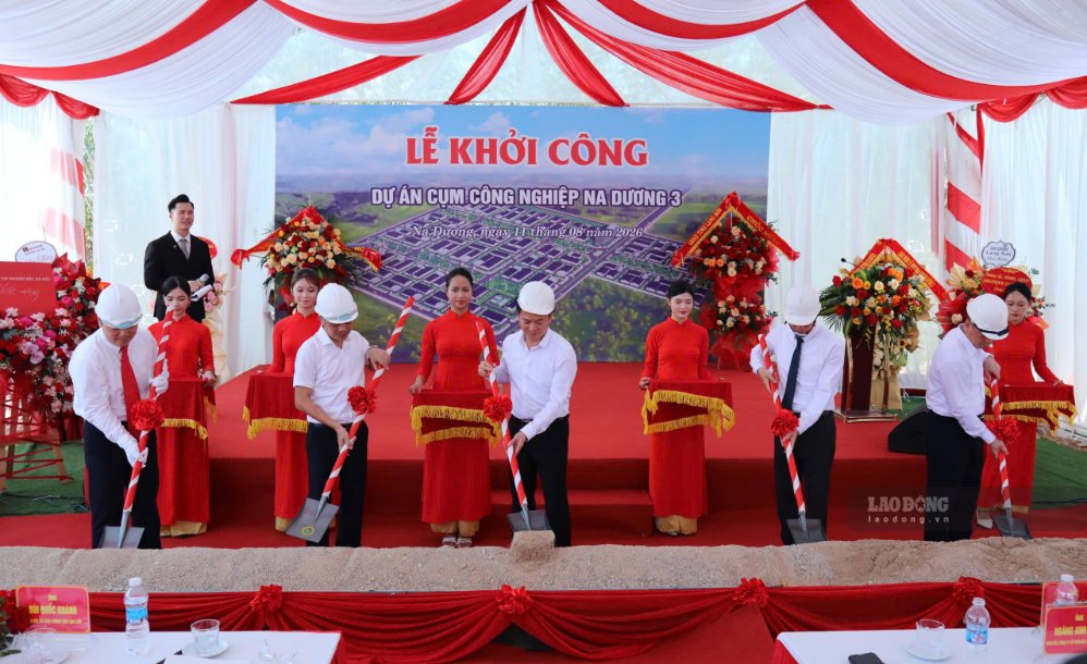 Na Duong 3 Industrial Cluster started construction. Photo: Khanh Linh