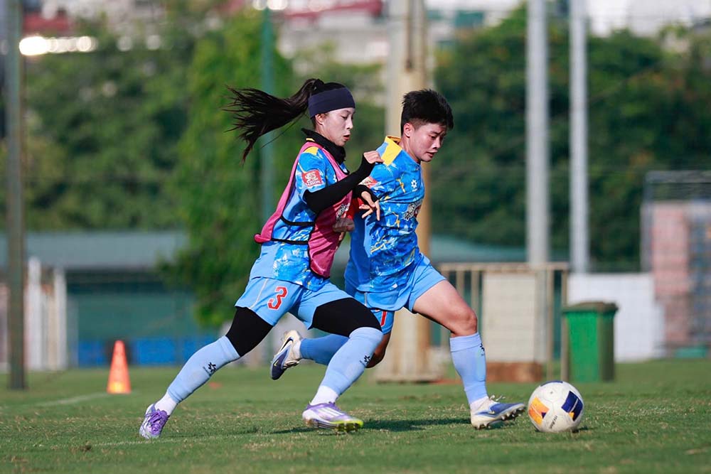 Tuyển nữ Việt Nam tích cực tập luyện hướng tới môn bóng đá nữ ASIAD 2026. Ảnh: VFF