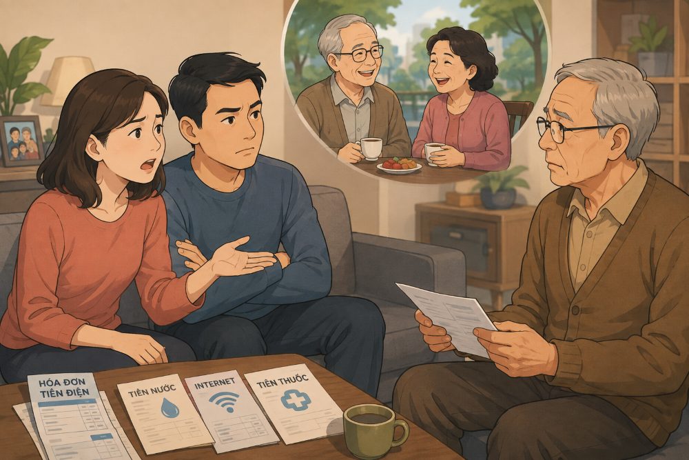 When older people have pensions or personal income but essential expenses are paid by their children, the boundary between self-determination and family responsibility becomes difficult to define. Photo: AI
