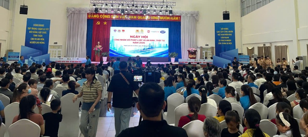 Công đoàn Công an TP Hồ Chí Minh vừa phối hợp tổ chức “Ngày hội Công nhân với pháp luật và an ninh, trật tự năm 2026”. Ảnh: Nguyễn Hữu Toàn/Công đoàn Công an TP Hồ Chí Minh