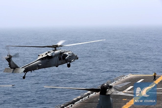 US helicopter on duty. Photo: Xinhua