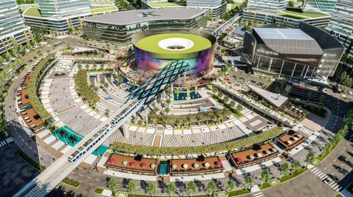 Phối cảnh Trung tâm phức hợp Thành phố mới Bình Dương có nhà ga Metro Bình Dương - Suối Tiên. Ảnh: MAUR