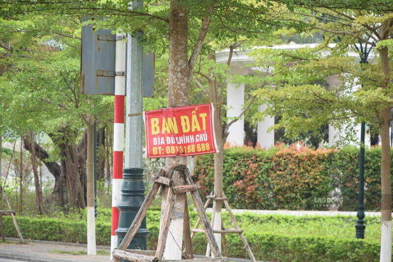 Nhiều thửa đất, nhà xây thô đã giao dịch treo biển bán lâu nay nhưng chưa bán được. Ảnh: Trường Sơn