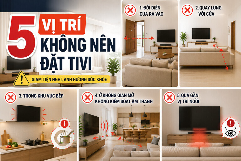5 locations in the house where TVs should not be placed. Illustrative photo: AI