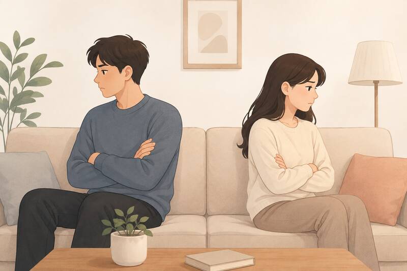 多くの夫婦が対立を解決するために冷戦を選ぶ。写真:AI Việt Bắc
