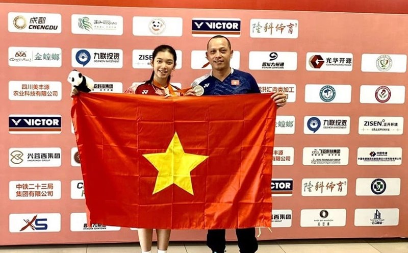 Badminton player Nguyen Thi Thu Huyen is officially registered to participate in badminton at the 2026 Youth Olympics. Photo: Vietnam Badminton Federation - VBF