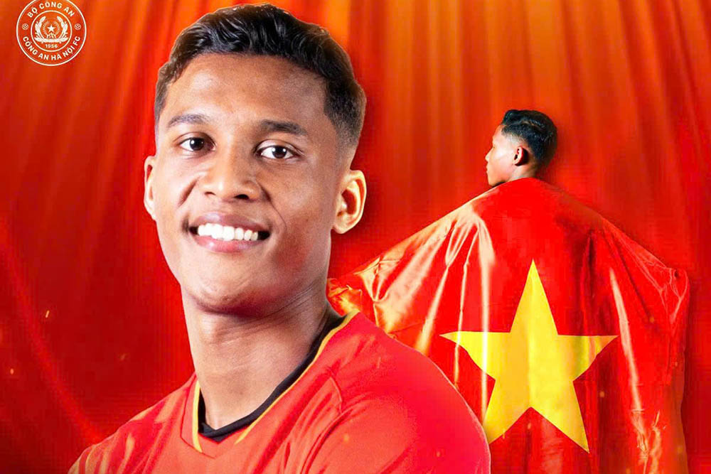 With nationality, center-back Adou Minh is eligible to wear the Vietnamese national team jersey. Photo: Hanoi Police Club