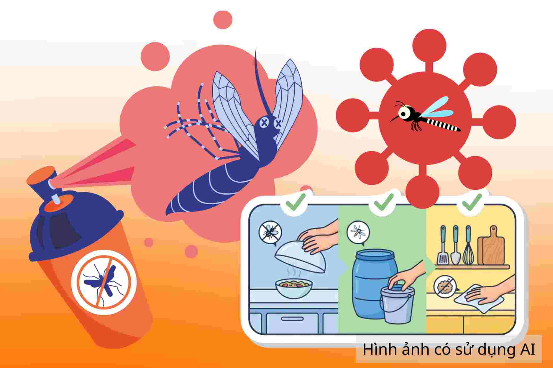 Notes when spraying mosquito repellent to prevent dengue fever