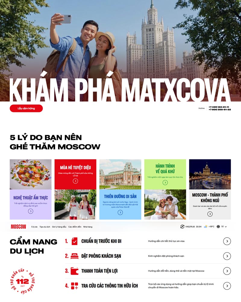 Nền tảng Discovery Moscow phiên bản tiếng Việt là một bước tiến quan trọng giúp du khách dễ dàng khám phá thành phố. Ảnh: Ủy ban Du lịch thành phố Moscow (Moscow City Tourism Committee)