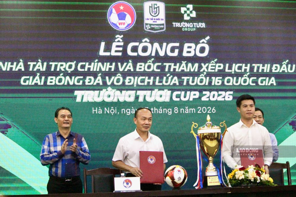 Cérémonie d'annonce et de tirage au sort du championnat national de football des moins de 16 ans 2026. Photo: Minh Phong