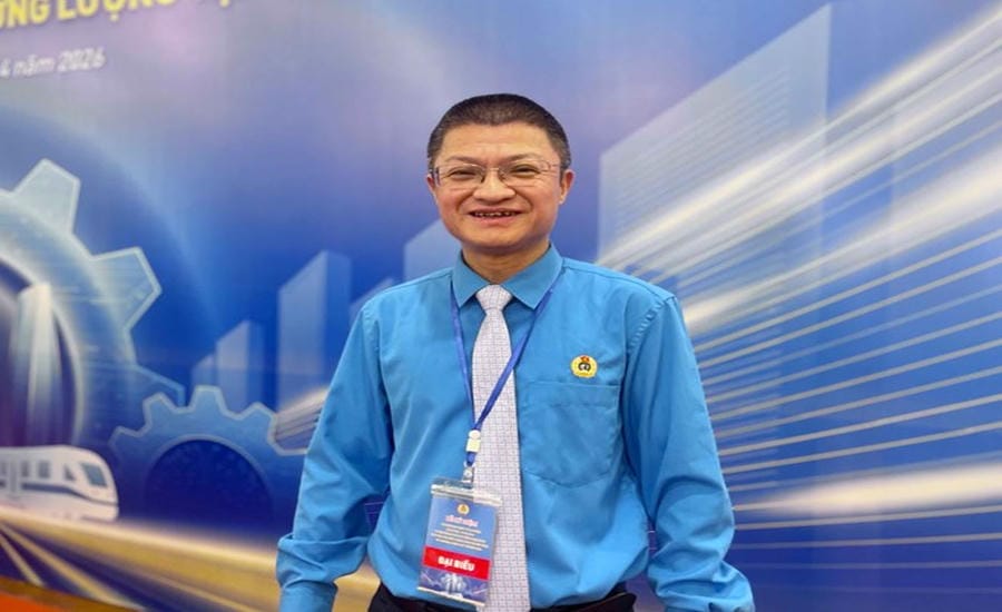 Mr. Nguyen Huy Sang - Chairman of the grassroots Trade Union of Yamaha Motor Vietnam Parts Production Co., Ltd. Photo: Minh Phuong