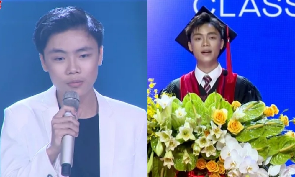 The Voice Kid 2018 contestant Nguyen Minh Nhat. Photo: Producer/ Van Lang University.
