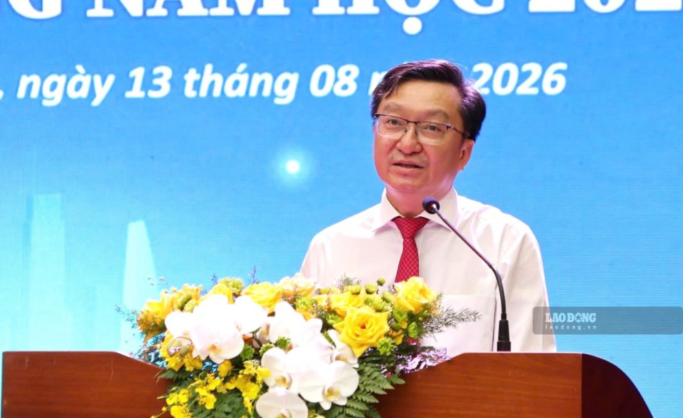 Mr. Nguyen Bao Quoc - Deputy Director of Ho Chi Minh City Department of Education and Training at the conference. Photo: Chan Phuc.