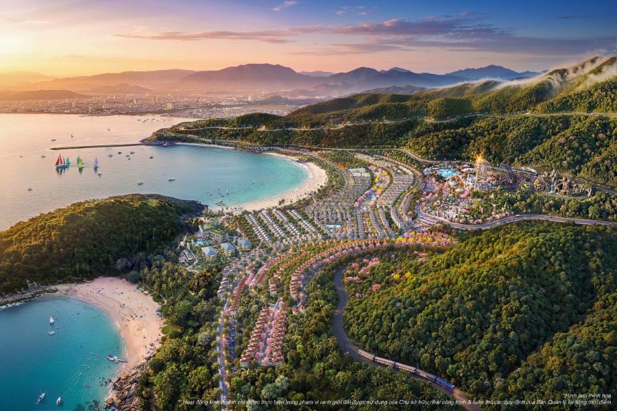 “Tứ đại kỳ quan” vịnh - biển - núi - suối hội tụ trong cùng một tầm mắt tại Vinhomes Hải Vân Bay. Ảnh: Vinhomes