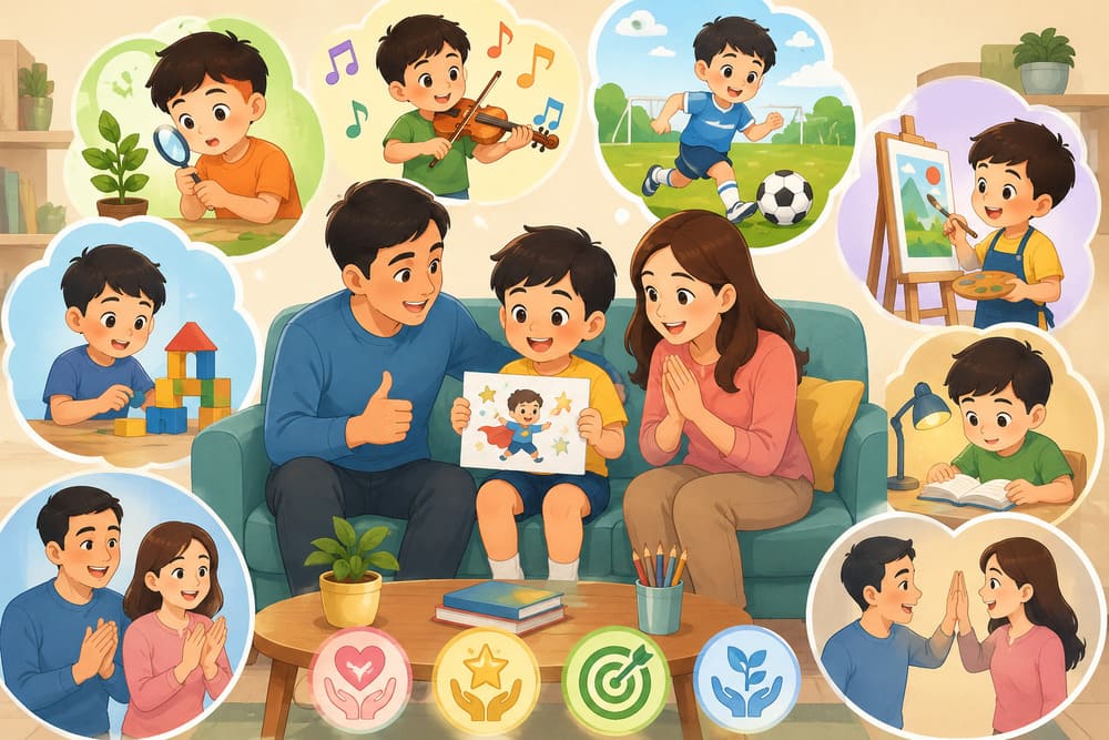 Ways to help parents recognize and encourage their children to develop talents. Photo: AI