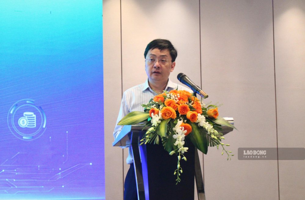 Ông Đặng Hải Dũng, Phó Cục trưởng Cục Đổi mới sáng tạo, Chuyển đổi xanh và Khuyến công, Bộ Công Thương phát biểu khai mạc hội thảo. Ảnh: Thanh Huyền