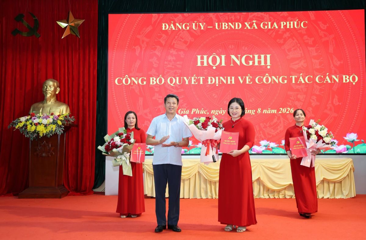 Nhiều cán bộ xã Gia Phúc được điều động, bổ nhiệm. Ảnh: Thông tin xã Gia Phúc