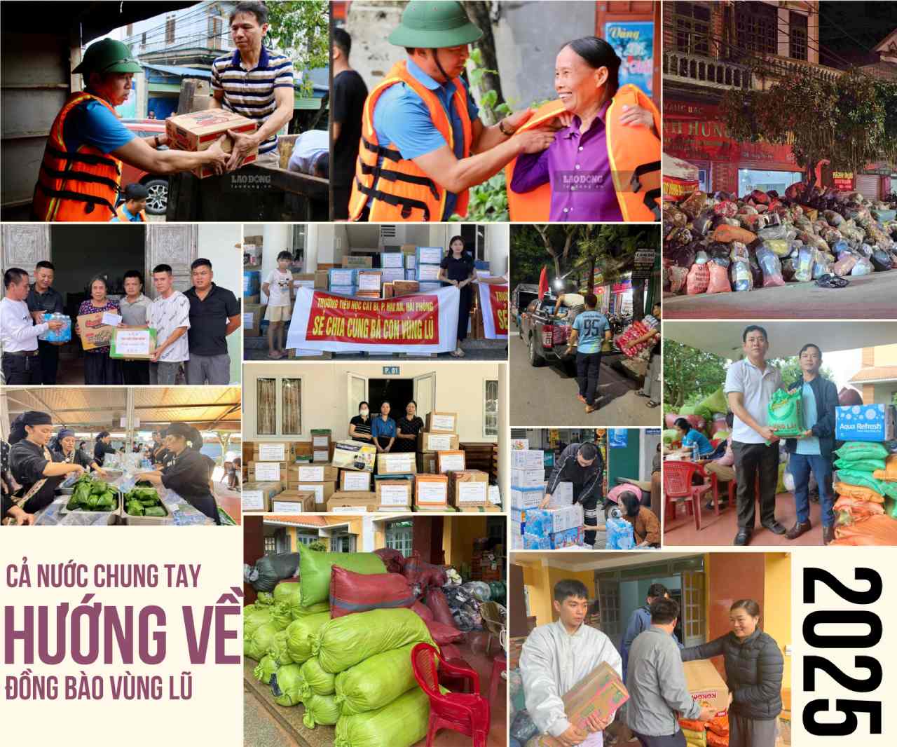 Cả nước chung tay hướng về đồng bào bão lũ sau những thiệt hại thiên tai năm 2025. Ảnh đồ họa: Văn Thắng