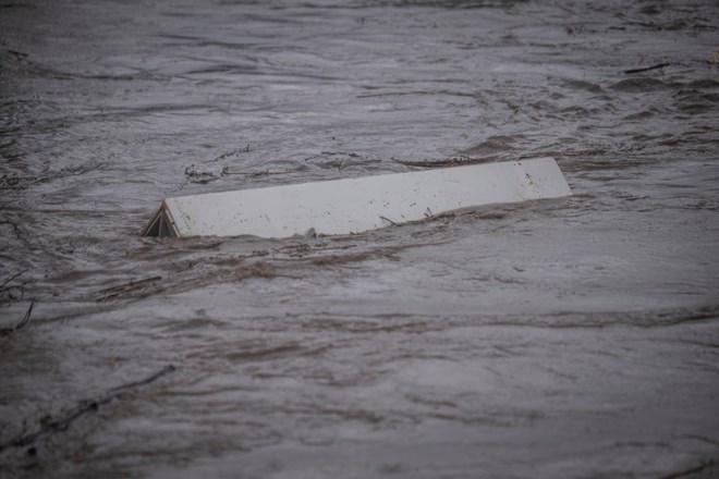 A heavy rain caused heavy flooding in Anamizu city, Ishikawa prefecture, Japan on September 22, 2024. Photo: AFP