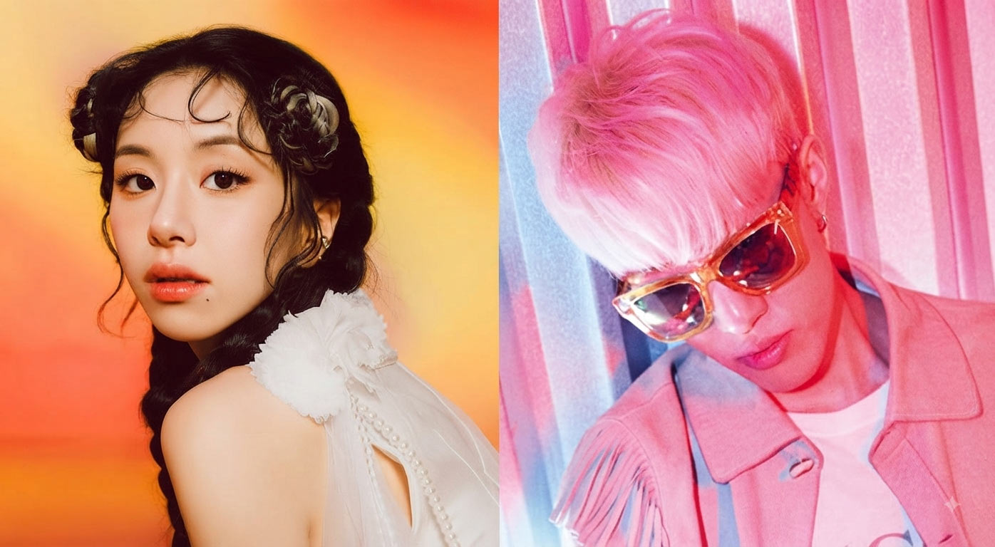 Chaeyoung (TWICE) and Zion. T denies breaking up rumors after 2 years of public dating. Photo created by Gemini AI