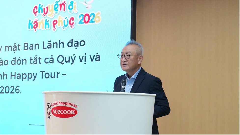 Ông Kaneda Hiroki - Tổng Giám đốc Công ty Cổ phần Acecook Việt Nam phát biểu tại chương trình. Ảnh: Acecook Việt Nam  