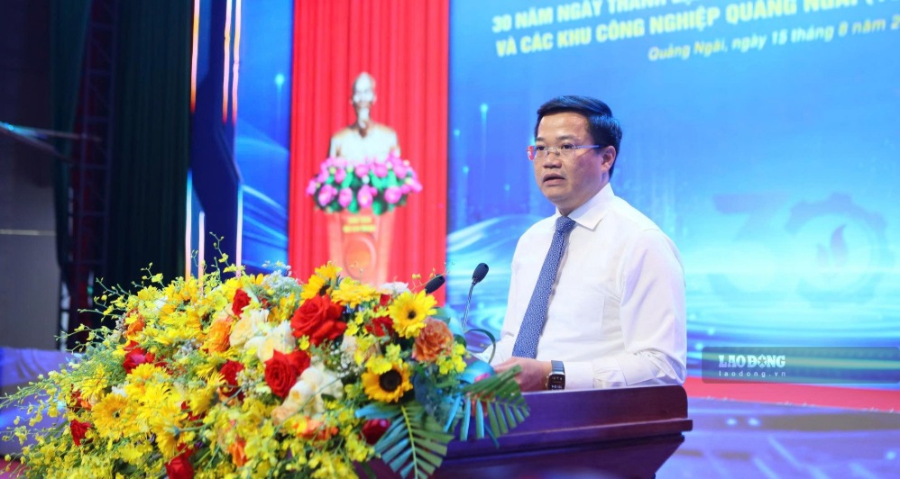 Ông Nguyễn Đức Tâm - Chủ tịch UBND tỉnh Quảng Ngãi phát biểu tại buổi lễ. Ảnh: Viên Nguyễn
