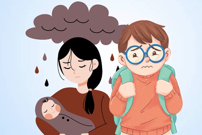 Parents' mental health can affect young children. Graphics: AI