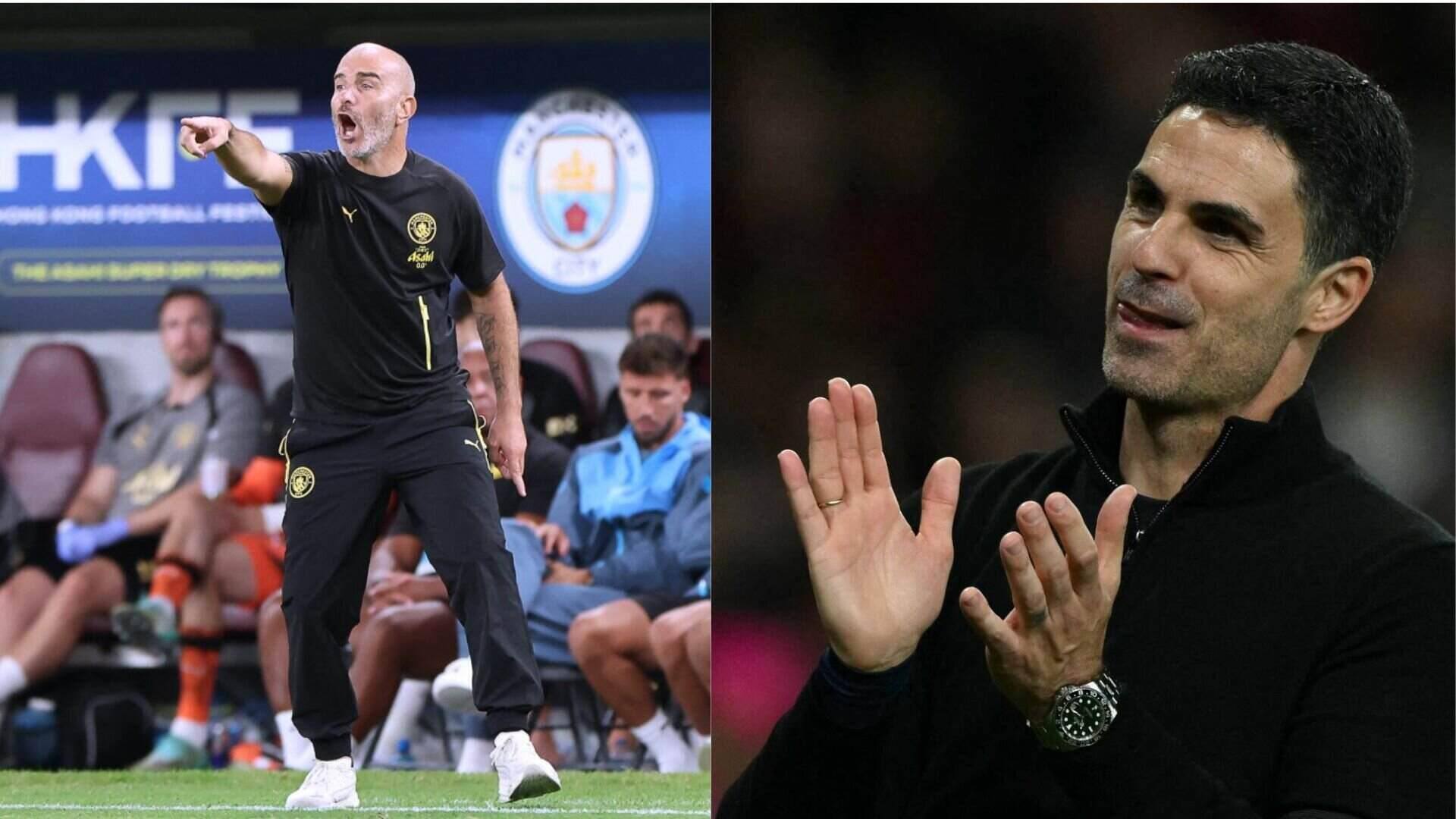 Two coaches Enzo Maresca and Mikel Arteta. Photo: AFP
