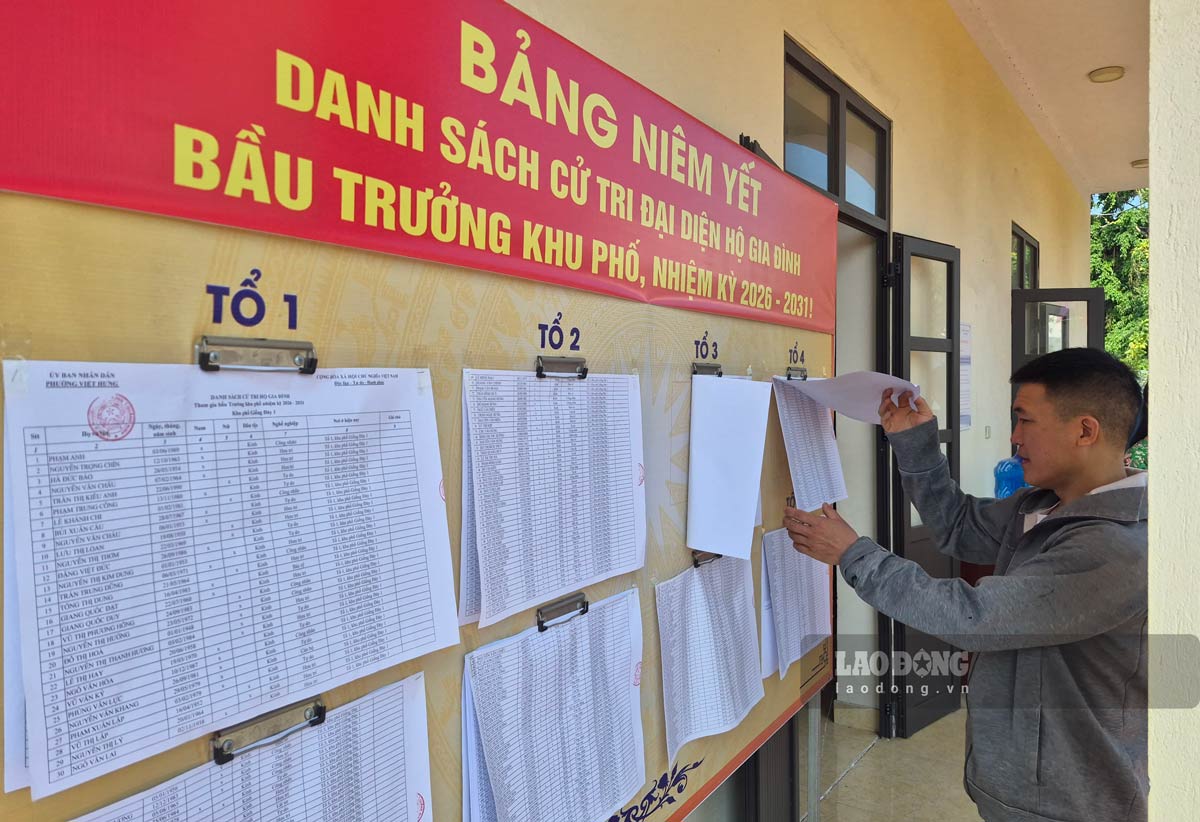 Điểm bầu cử Trưởng khu phố Giếng Đáy 1, phường Việt Hưng, tỉnh Quảng Ninh. Ảnh: Đoàn Hưng